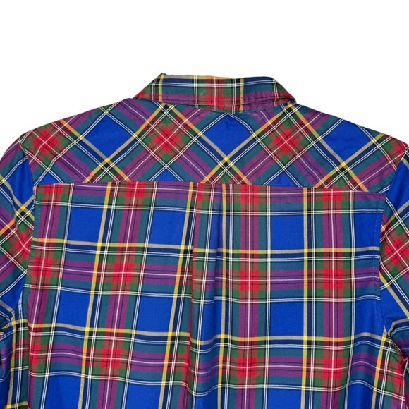 Untuckit for her Sadie blue with red & green plaid button down shirt Size 8 - Picture 5 of 11